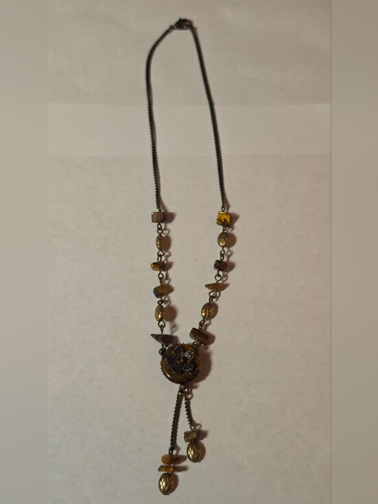 Avon Jewelry - Avon Vintage Tiger's Eye Flower Medallion Bohemian